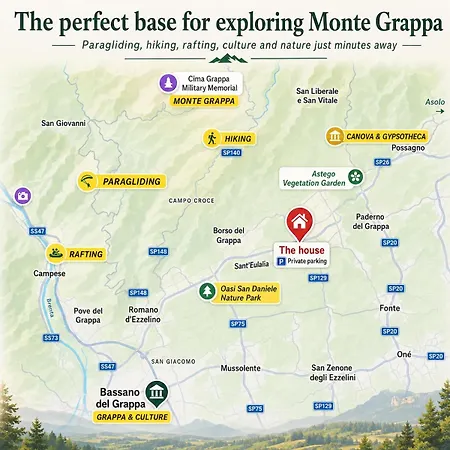 Monte Grappa House Paragliding 5 Min Sleeps 9 Pax *