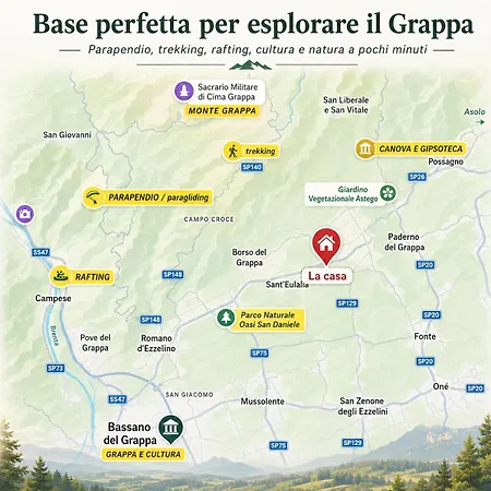 Monte Grappa House Paragliding 5 Min Sleeps 9 Pax * Borso del Grappa